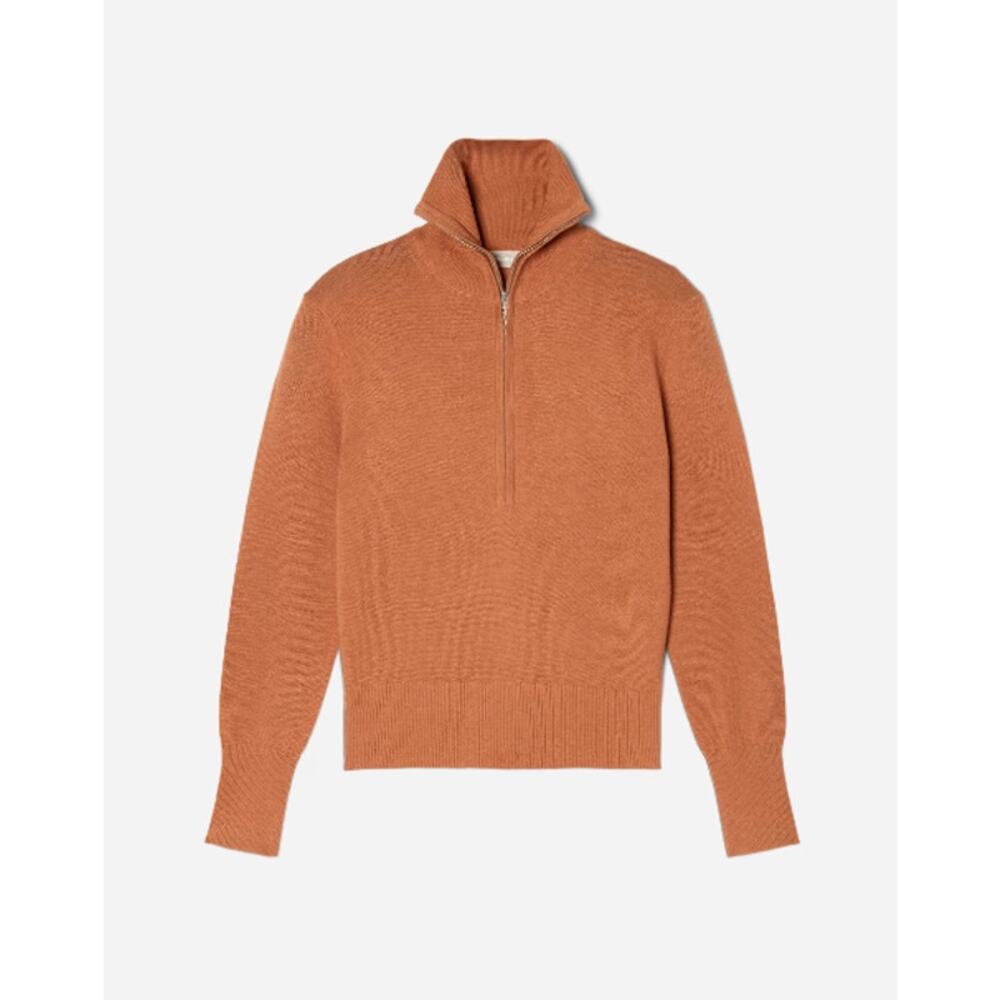 NEW Everlane The Luxe Merino Half Zip Sweater Wool Yak Hair Tawny XS - Picture 8 of 8